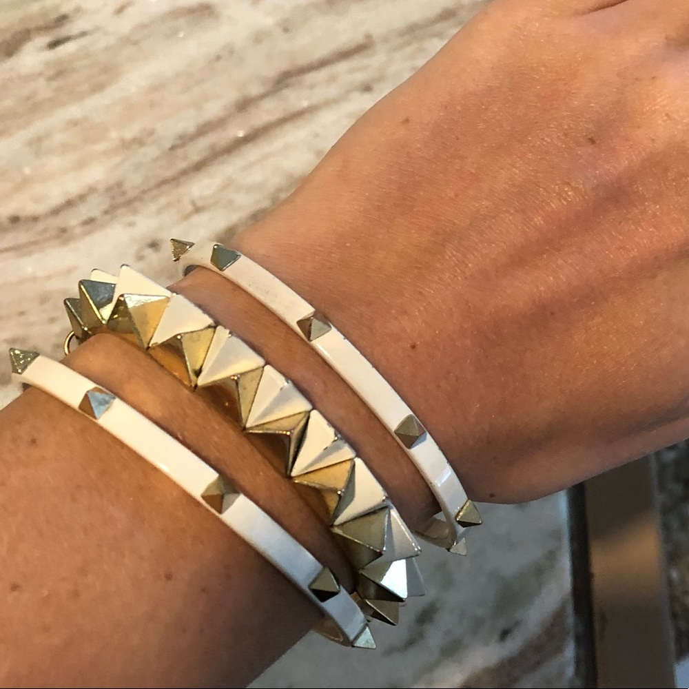 Gold and White Bracelet Set